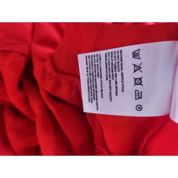 NWD Farm Rio Long-Sleeve V-Neck Jacquard Maxi Dress Size XXS Red #8A405 - Picture 12 of 12